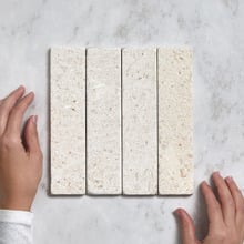 Apollo Tumbled White Limestone Subway Tile